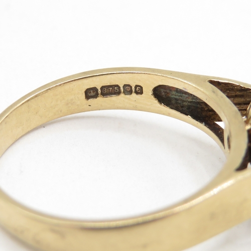 47 - 9ct gold diamond and sapphire halo ring  (4g) Size O