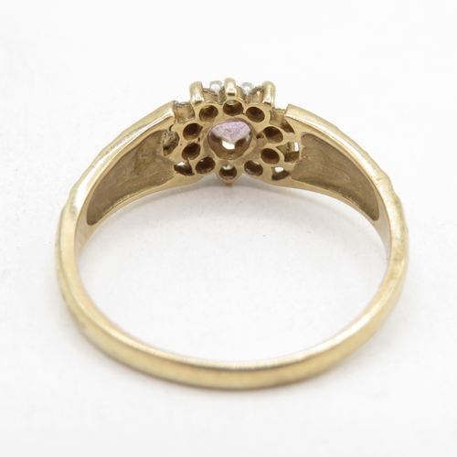 5 - 9ct gold amethyst heart ring  (1.7g) Size L 1/2