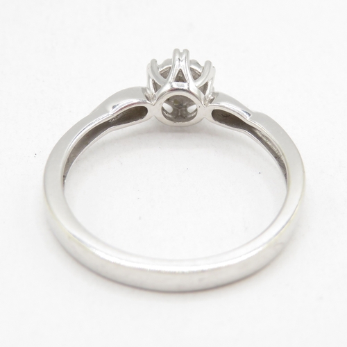 61 - 9ct white gold diamond cluster ring  (1.8g) Size K 1/2