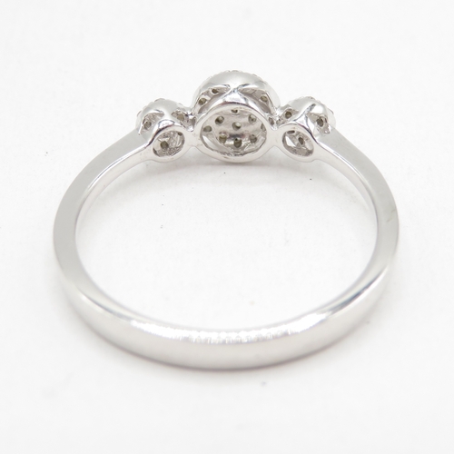 71 - 9ct white gold diamond cluster ring (2.1g) Size N