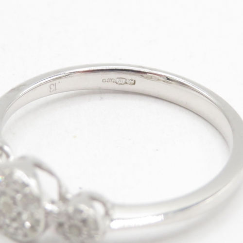 71 - 9ct white gold diamond cluster ring (2.1g) Size N