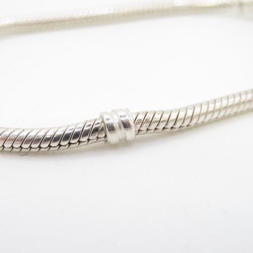 235 - Authentic Pandora Silver Bracelet with Solid 14K Gold Clasp - Boxed - Excellent Condition - 14.3g