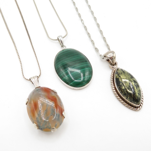 181 - Collection of Sterling Silver Necklaces inc Gemstone - 32.9