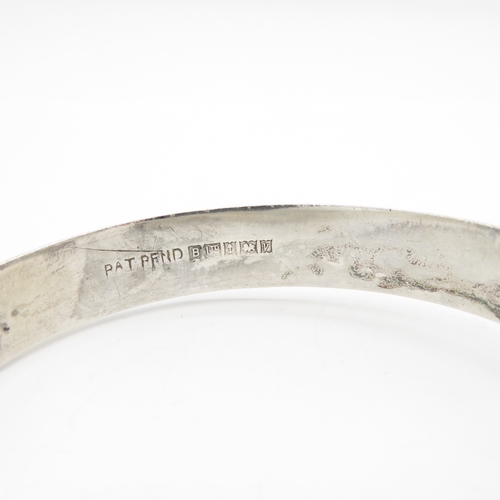 189 - Sterling Silver 925 Bangle with Safety Chain - 13.3g