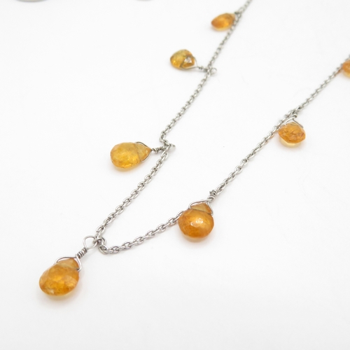 196 - Collection of Sterling Silver Necklaces inc Gemstone - 28.2g