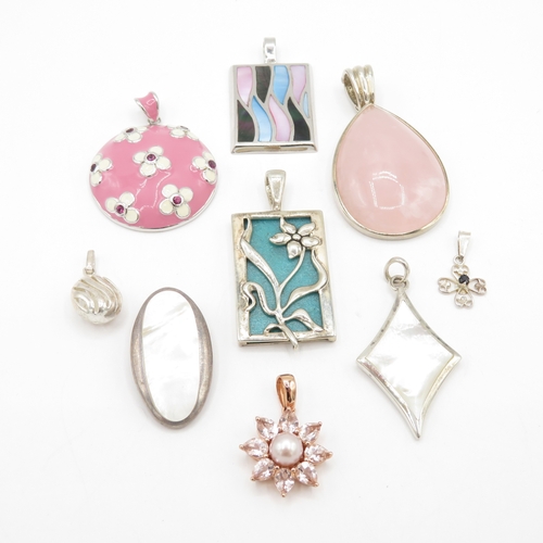 206 - Collection of Sterling Silver 925 Pendants - 64g