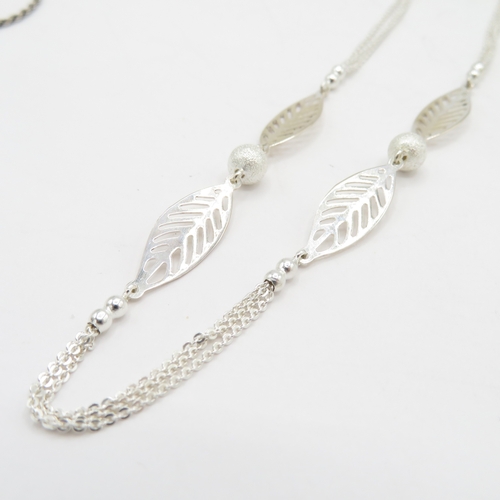 211 - Collection of Sterling Silver Necklaces inc Gemstone - 50g