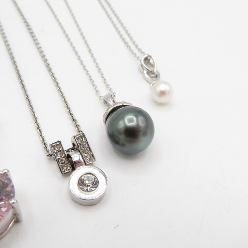 215 - Collection of Sterling Silver Necklaces inc Gemstone - 29.7g