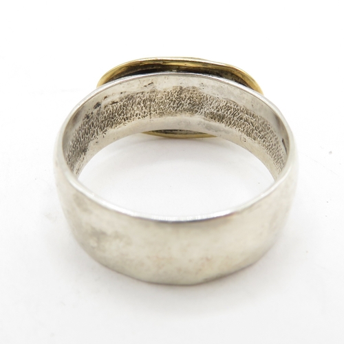 217 - 9ct Gold and Sterling Silver 925 Gemset Ring, Size T - 6.3g