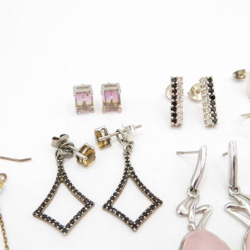 226 - Collection of Sterling Silver Earrings - 46.5g