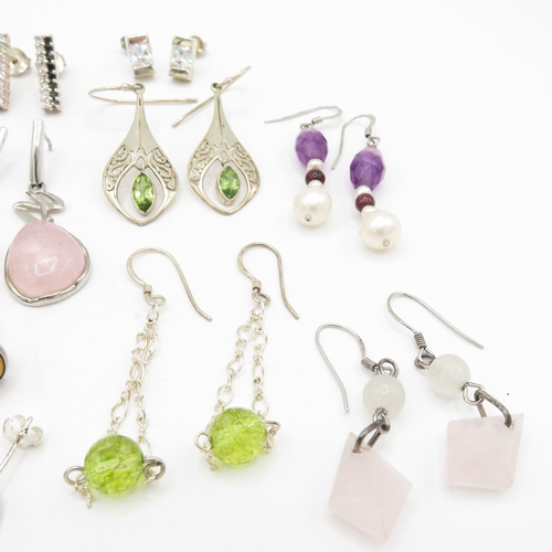 226 - Collection of Sterling Silver Earrings - 46.5g