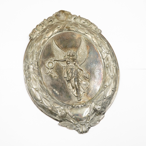 256 - Large hallmarked silver plaque 29cm high x 20cm wide. 578g