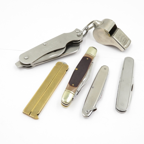 260 - Collection of penknives and whistle