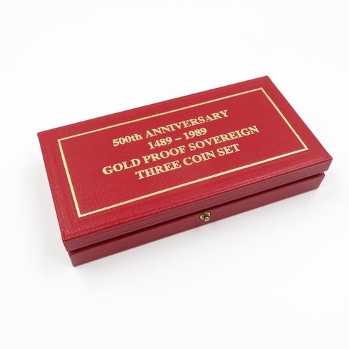 302 - The Royal Mint 1989 Goldproof anniversary 3 coin set