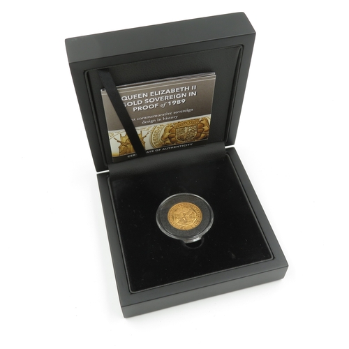 303 - The Royal Mint 1989 Goldproof anniversary full sovereign