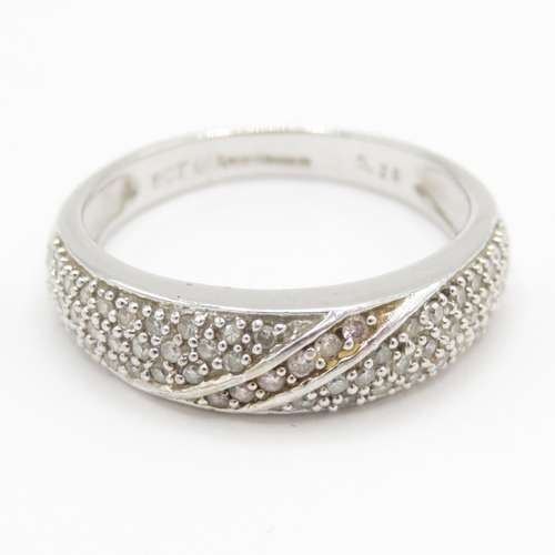 13 - 9ct white gold diamond ring (2.8g) Size N