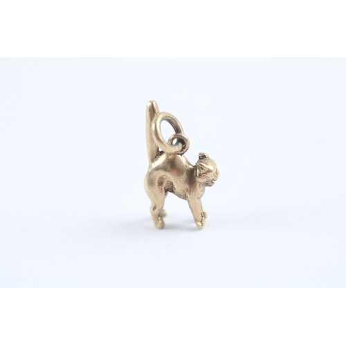 15 - 9ct gold cat charm pendant (2g)