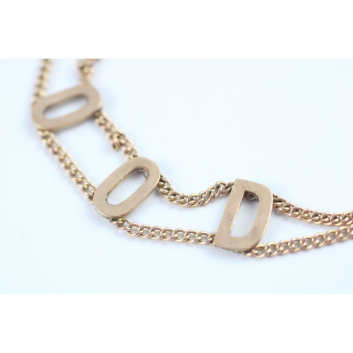 56 - 9ct gold antique 'GOODLUCK' bracelet (7.1g)
