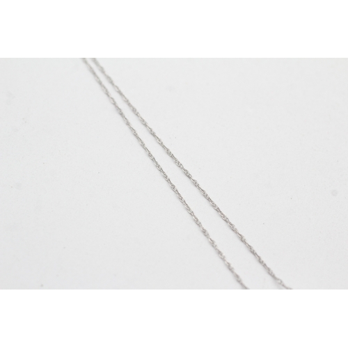 60 - 9ct white gold diamond ametrine pendant necklace (2.5g)