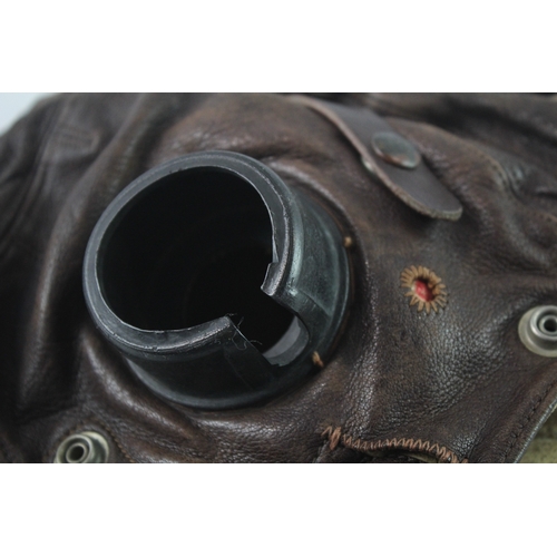 319 - WW2 Era C Type RAF Leather Flying Helmet Cap