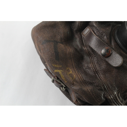 319 - WW2 Era C Type RAF Leather Flying Helmet Cap