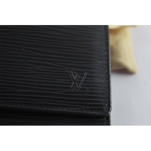 328 - Louis Vuitton Epi Leather Bi-fold Black Wallet W/ Original Box & Dust Cover