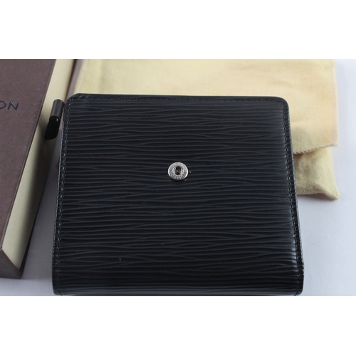 328 - Louis Vuitton Epi Leather Bi-fold Black Wallet W/ Original Box & Dust Cover