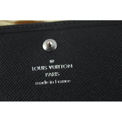328 - Louis Vuitton Epi Leather Bi-fold Black Wallet W/ Original Box & Dust Cover