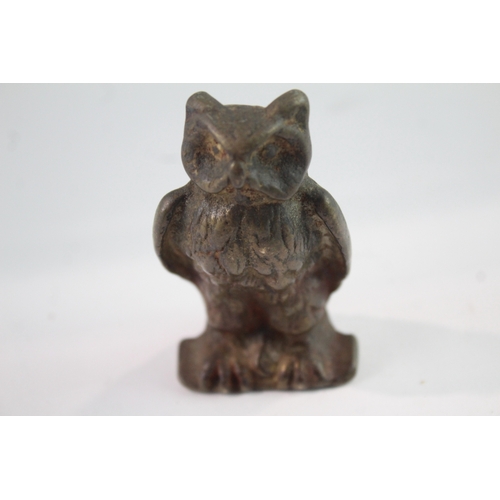 338 - Riverside Brass Cast Owl Statue 4 Inches Tall No Makers Mark