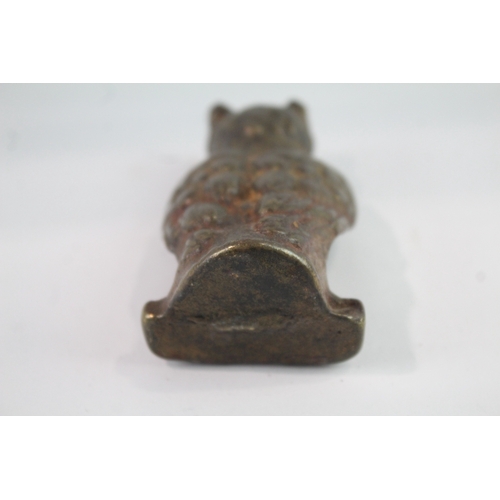 338 - Riverside Brass Cast Owl Statue 4 Inches Tall No Makers Mark