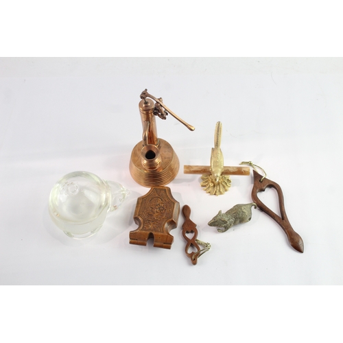 340 - Curio Collectables Vintage Inc Glass Inkwell Black Forest Pocket Watch Holder