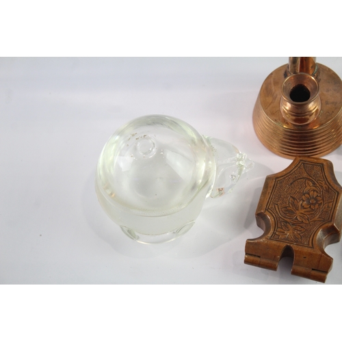 340 - Curio Collectables Vintage Inc Glass Inkwell Black Forest Pocket Watch Holder