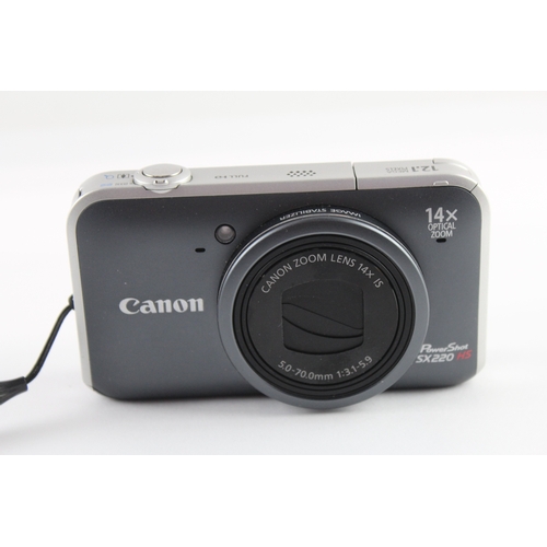 359 - Canon Powershot SX220 HS Digital Compact Camera Working w/ Canon 14x IS Lens