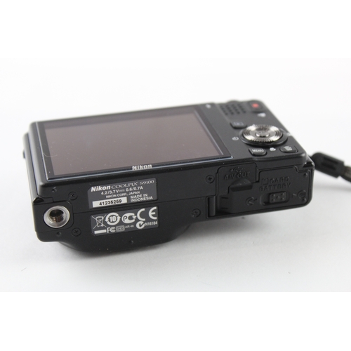 360 - Nikon Coolpix S9100 Digital Compact Camera Working w/ Nikkor 18x Wide Zoom Lens