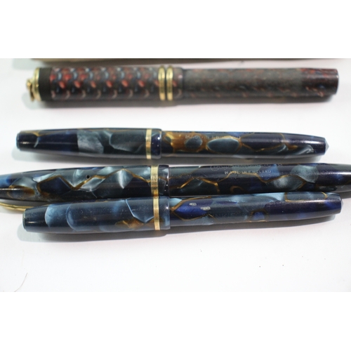 375 - 4 x Vintage Conway Stewart Fountain Pens 14ct Gold Nibs Inc Dandy, 550 Etc
