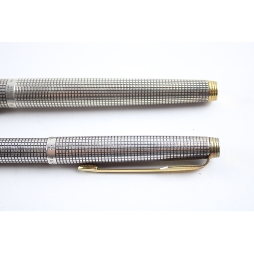 389 - Vintage Parker 75 .925 Sterling Silver Fountain Pen w/ 14ct Nib, Ballpoint Etc