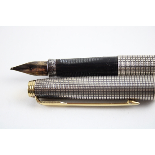 389 - Vintage Parker 75 .925 Sterling Silver Fountain Pen w/ 14ct Nib, Ballpoint Etc