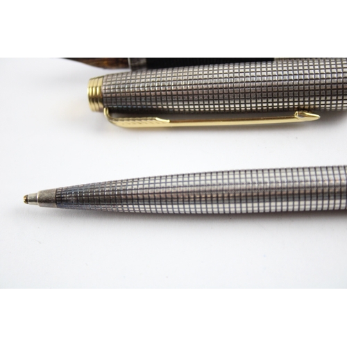 389 - Vintage Parker 75 .925 Sterling Silver Fountain Pen w/ 14ct Nib, Ballpoint Etc