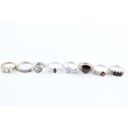 213 - Collection of Sterling Silver TGGC Rings inc. Stone Set x 8 25g