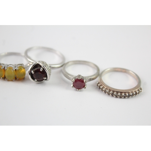 219 - Collection of Sterling Silver TGGC Rings inc. Stone Set x 8 30g