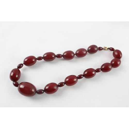 226 - Cherry Bakelite Bead Necklace 69.5g