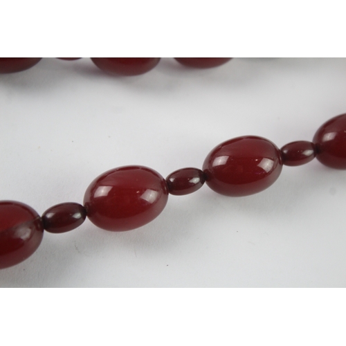 226 - Cherry Bakelite Bead Necklace 69.5g