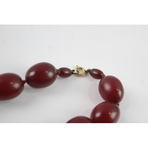226 - Cherry Bakelite Bead Necklace 69.5g