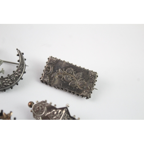 244 - Collection of Sterling Silver Antique Brooches inc. Aesthetic x 6 26g