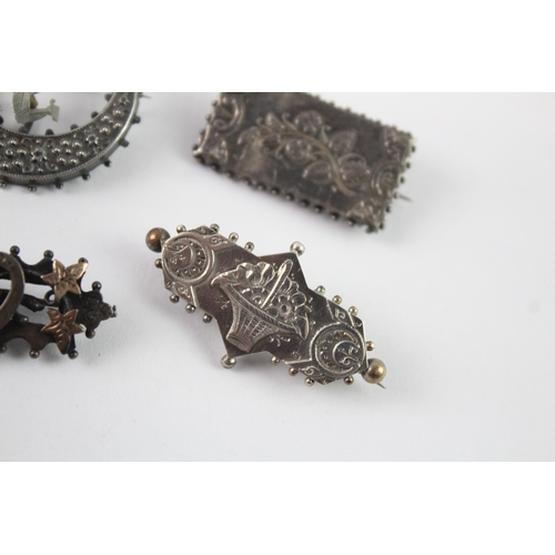 244 - Collection of Sterling Silver Antique Brooches inc. Aesthetic x 6 26g
