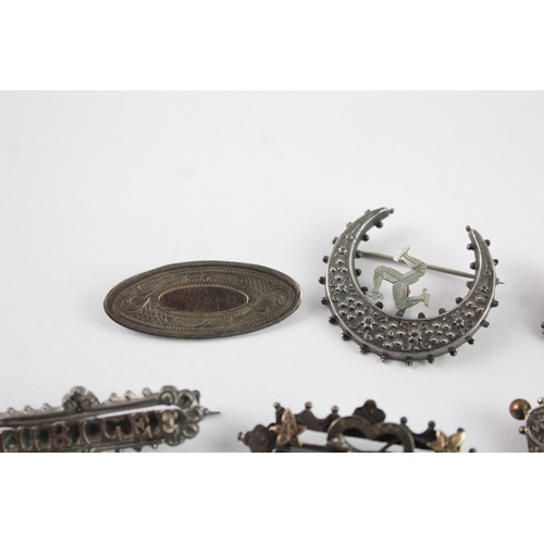 244 - Collection of Sterling Silver Antique Brooches inc. Aesthetic x 6 26g