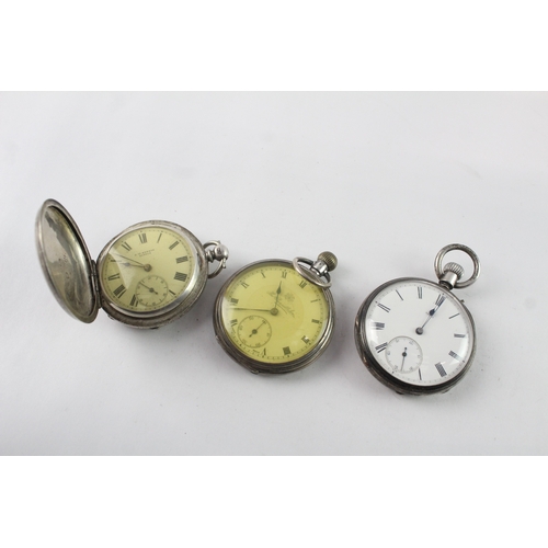 Mixed Grade Silver Pocket Watch Mechanical Untested x 3