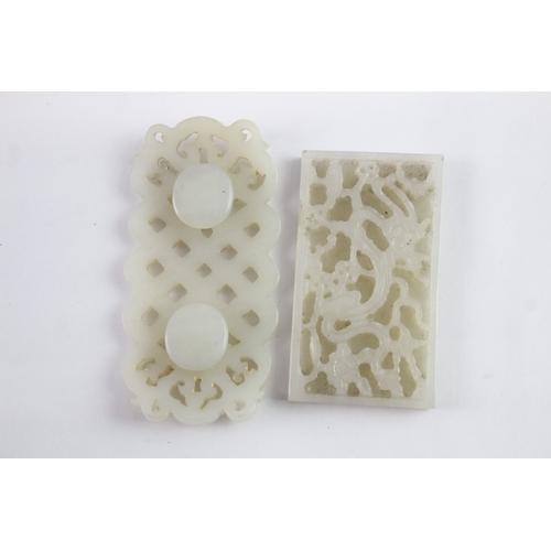325 - Antique East Asian Jadeite Carved Stoneware Inc Tablet