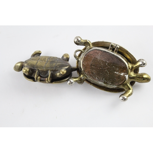326 - Boxes Vintage Brass & Silver Plate Turtle/Tortoise Trinket Boxes