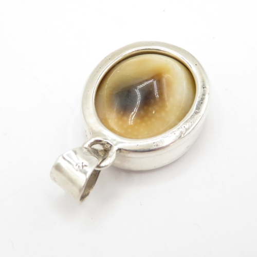 212 - Sterling Silver 925 Shiva Eye Shell Pendant (5.7g)